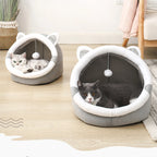 Cat Bed Cat House Warm Cartoon Pet Bed Foldable Removable Washable Pet Sleeping Bed for Cat Small Dog Mat Bag Cave Cattery