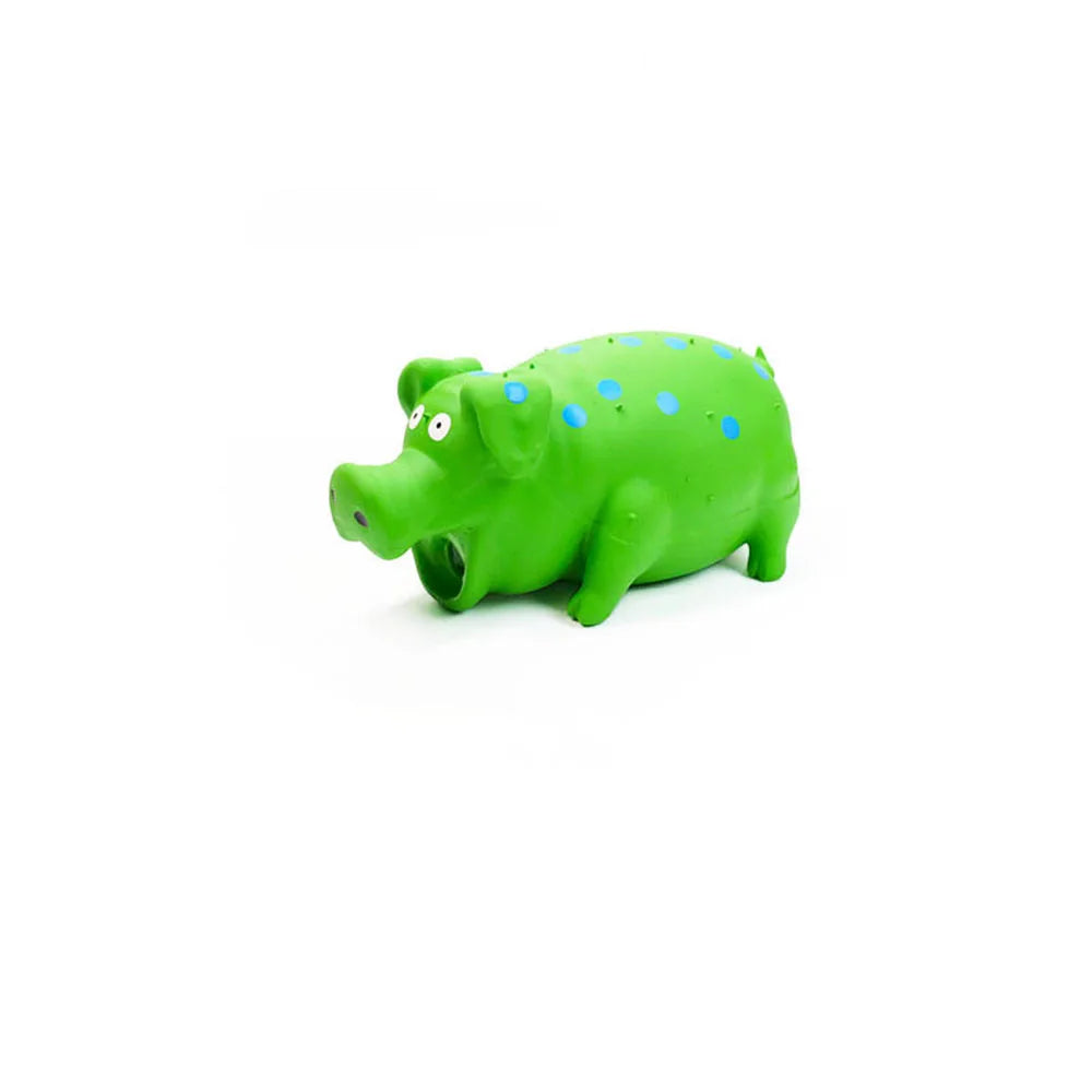 Pet Latex Pig Toy - Squeaky, Spotted, Durable Chew & Molar Toy for Dogs
