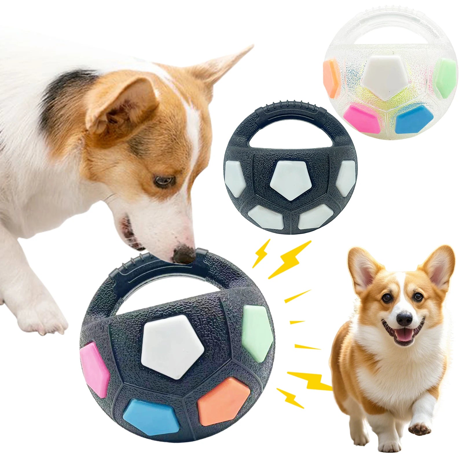 Dog Football Toy with Handle