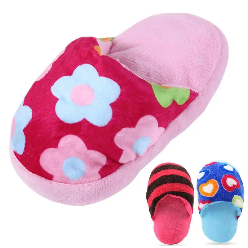 Pet Toys Squeaker Plush Slipper