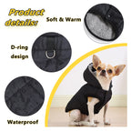 Winter Fleece Cat Clothes Warm Kitten Jacket Hoodies Waterproof Pet Coat Soft Comfortable with D-Ring for Dogs Sphynx Supplies