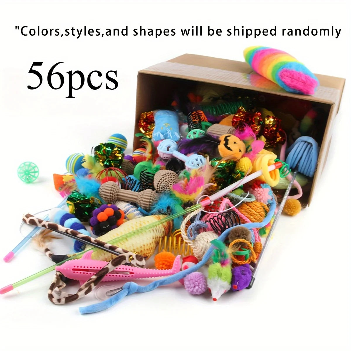 56pcs/28pcs/14pcs Cat Toys Mixed Pack.