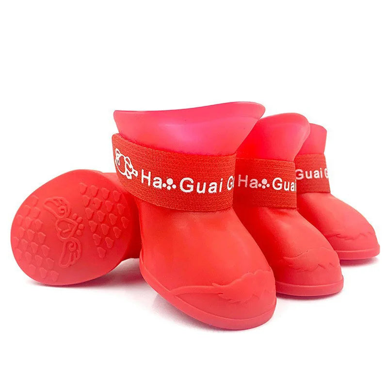Pet silicone rain shoes anti-dirty non-slip waterproof dog shoes