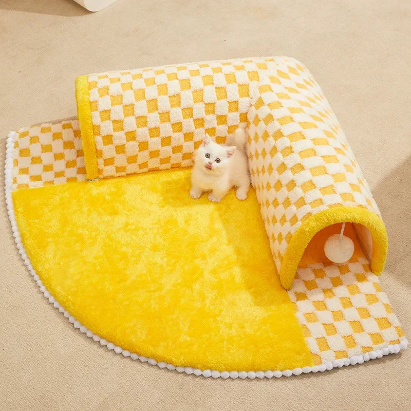 Cat Bed Can Play Cat Tunnel Doghouse Bed Kitten Dog Basket Bed