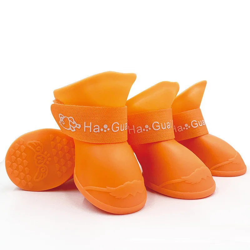 Pet silicone rain shoes anti-dirty non-slip waterproof dog shoes