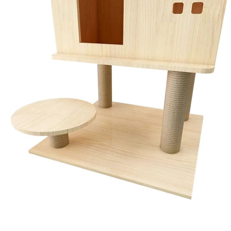 Multi Level Wooden Cat Condo House
