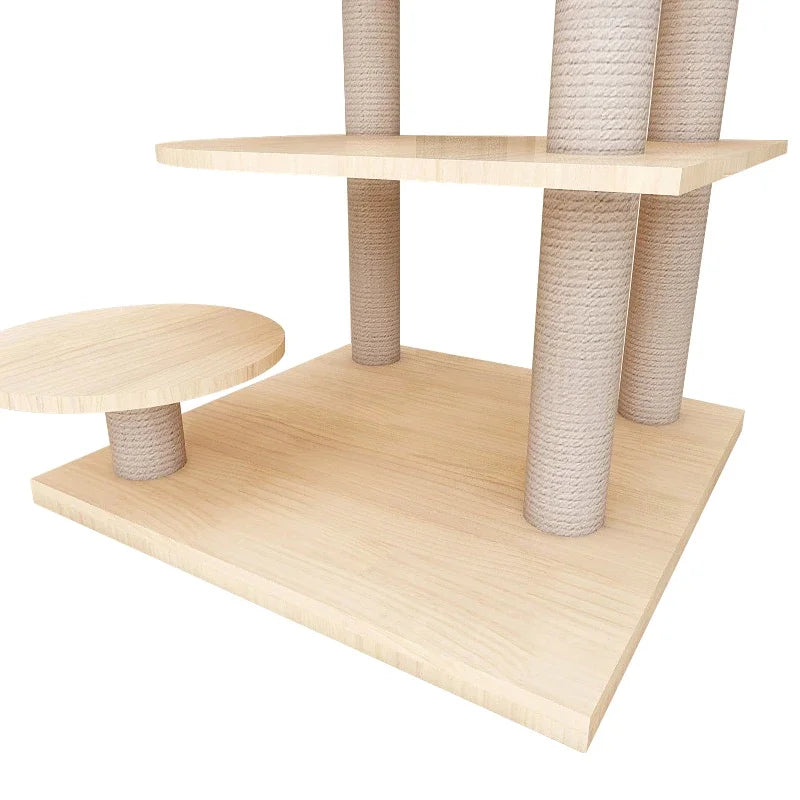 Multi Level Wooden Cat Condo House