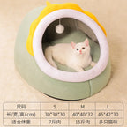 Cat Bed Cat House Warm Cartoon Pet Bed Foldable Removable Washable Pet Sleeping Bed for Cat Small Dog Mat Bag Cave Cattery