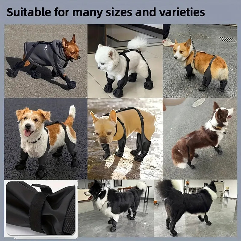 Adjustable Dog Boots Waterproof Dog Shoes