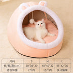 Cat Bed Cat House Warm Cartoon Pet Bed Foldable Removable Washable Pet Sleeping Bed for Cat Small Dog Mat Bag Cave Cattery