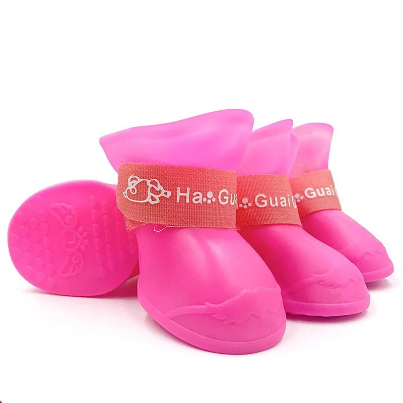 Pet silicone rain shoes anti-dirty non-slip waterproof dog shoes