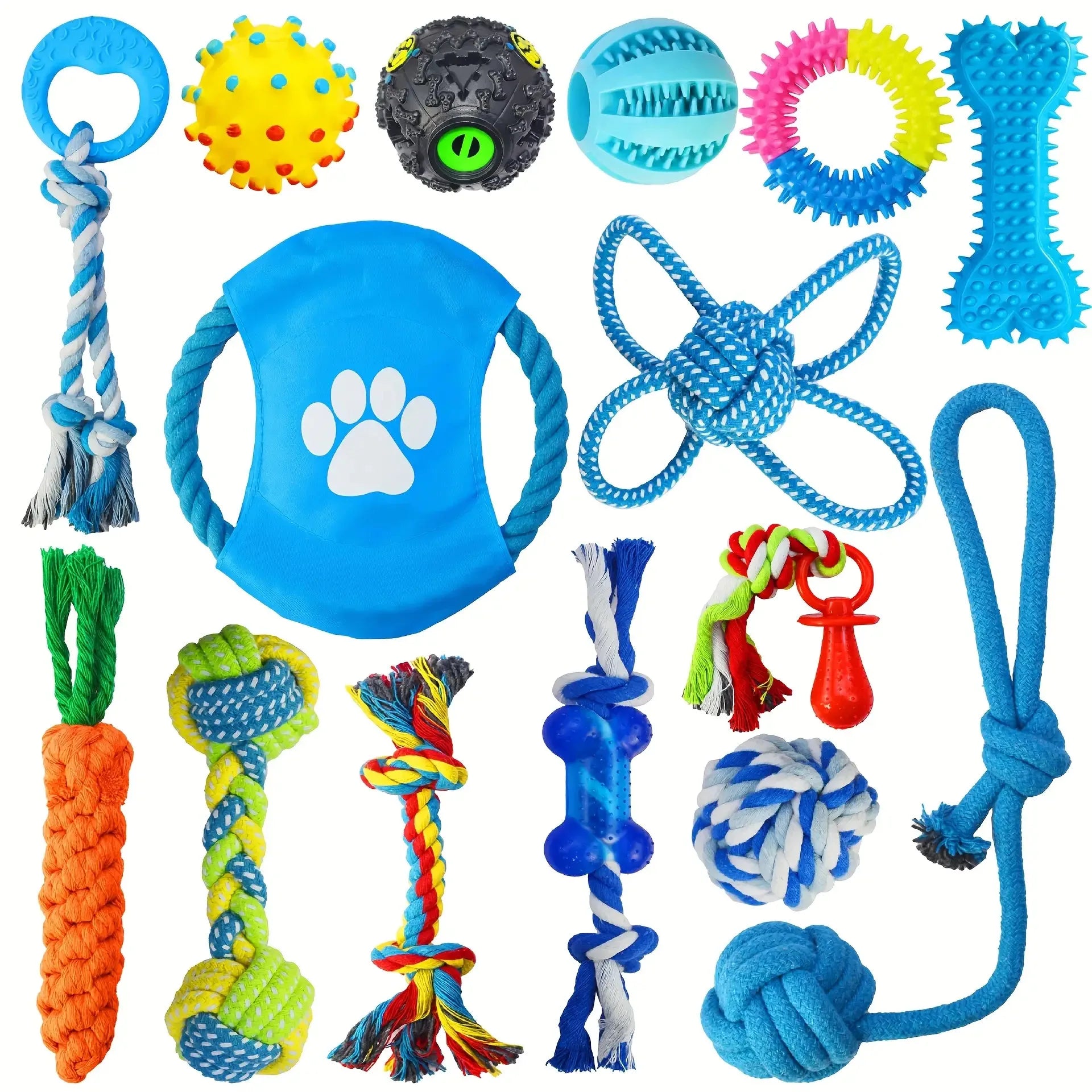 15PCS Dog Toys for Aggressive Chewers