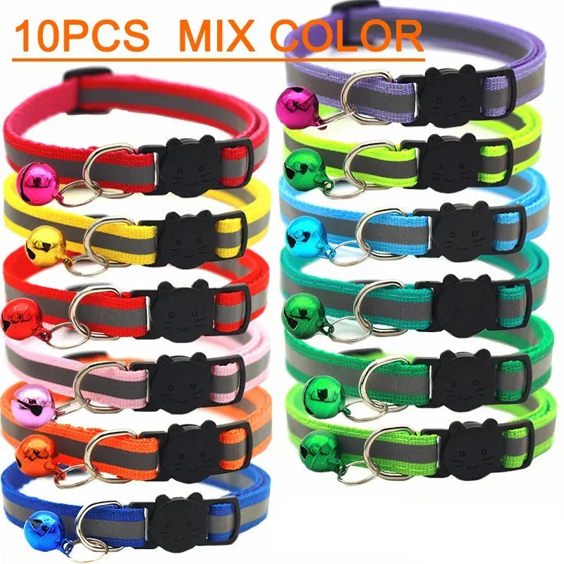 10Pcs Wholesale Collars for Cat Collar with Bell