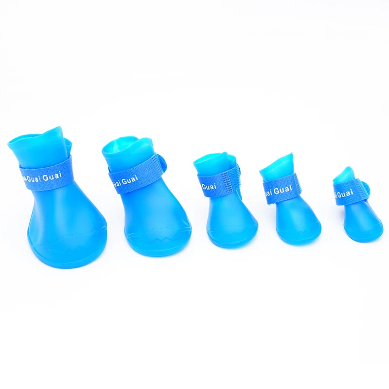 Pet silicone rain shoes anti-dirty non-slip waterproof dog shoes