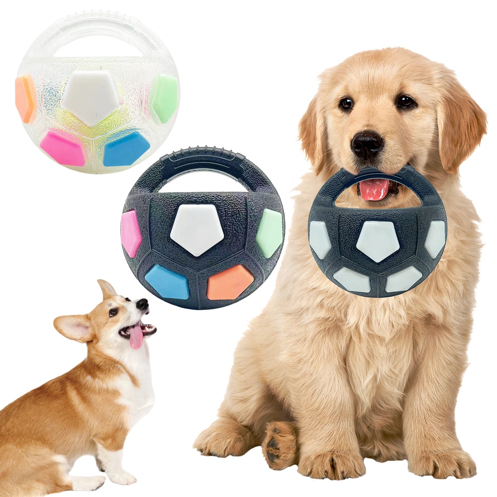 Dog Football Toy with Handle