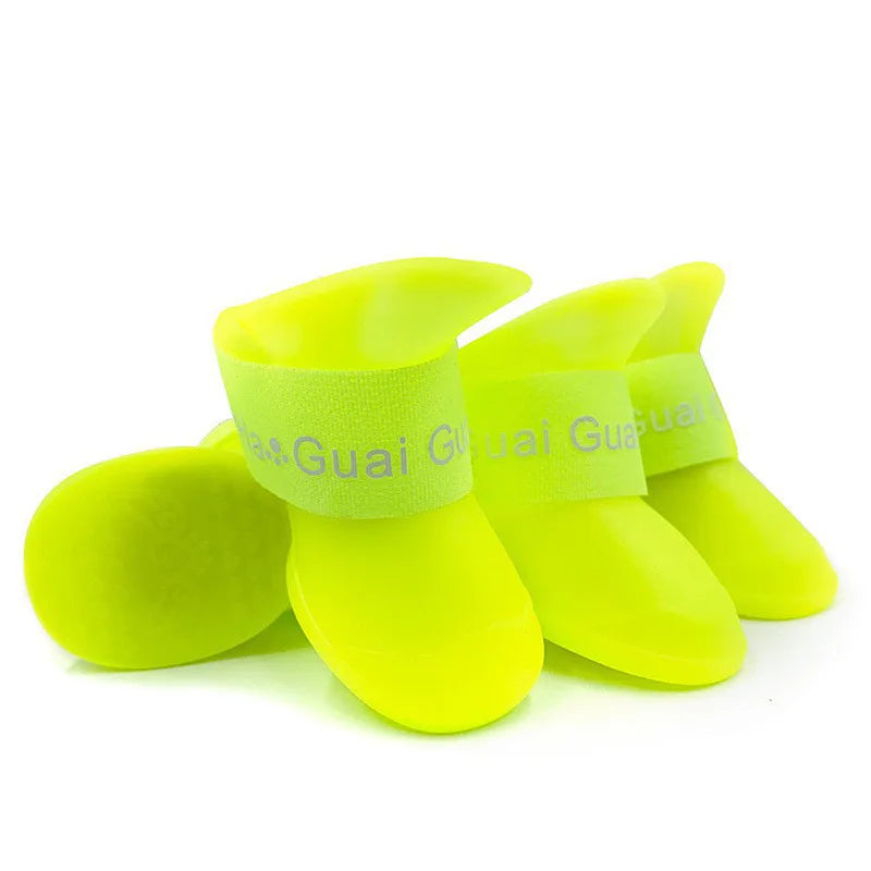 Pet silicone rain shoes anti-dirty non-slip waterproof dog shoes