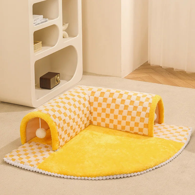 Cat Bed Can Play Cat Tunnel Doghouse Bed Kitten Dog Basket Bed