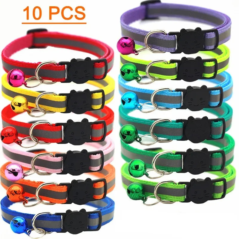 10Pcs Wholesale Collars for Cat Collar with Bell